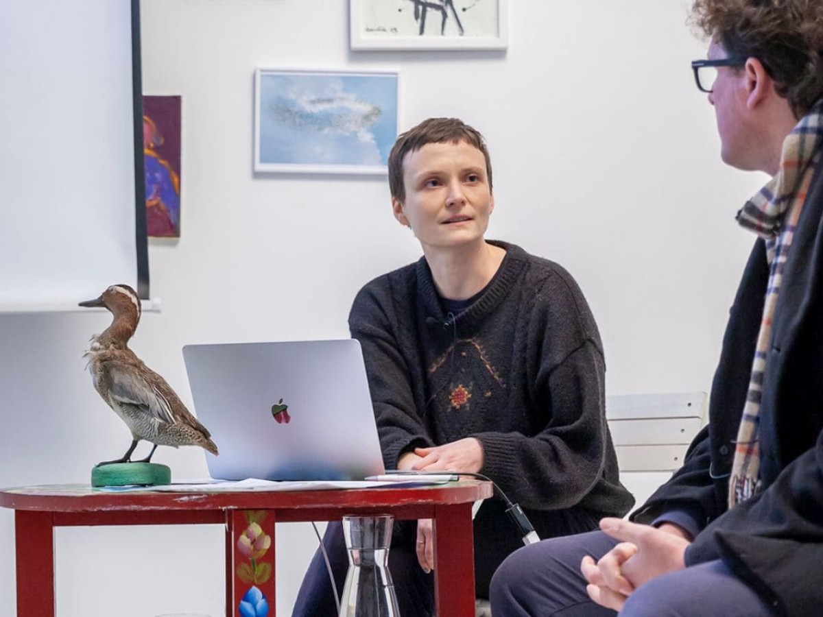 Stefanie Zingl und Siegfried A. Fruhauf in der Galerie Hinterland bei Vogelgesprächen © Jakob Lindner