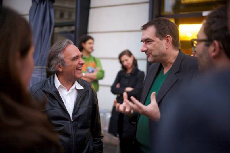 v.l.n.r.: Joe Dante, Alexander Horwath, Markus Keuschnigg @ Robert Newald