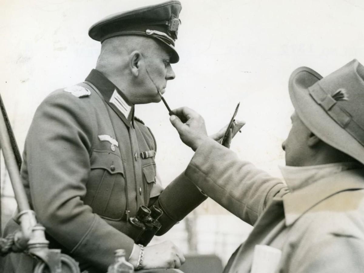 Erich von Stroheim on the set of "The North Star"