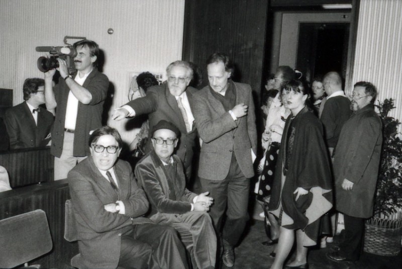 Paolo Taviani, Vittorio Taviani, Peter Konlechner, Werner Herzog, Alessandra Thiele © K. Reiberger (Detail Kontaktabzug)