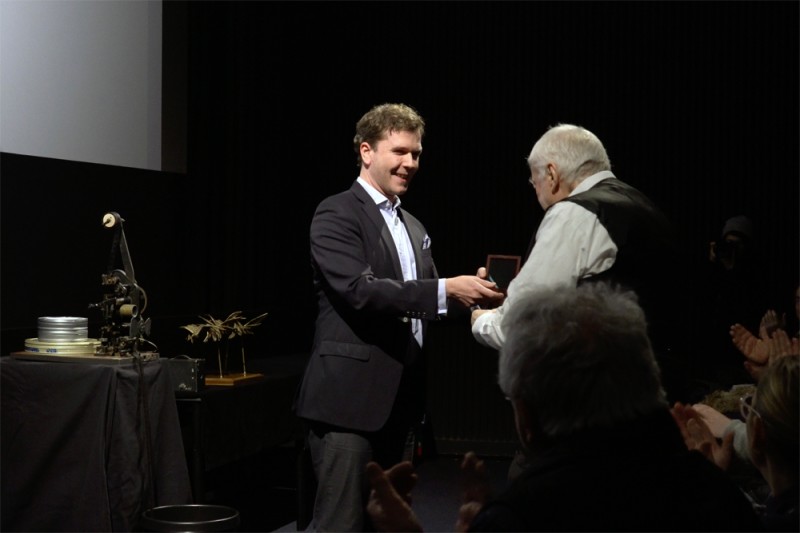 Michael Loebenstein, Peter Kubelka (Foto: ÖFM/© Isabella Fellinger)