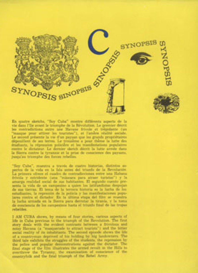 Promotional material for "Soy Cuba" by Michail Kalatozov (1964)