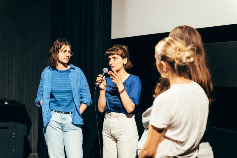 Anna Viola Haderer, Cordula Rieger, Klasse 7B des GWIKU18 Haizingergasse (Foto: Vienna Shorts © Hanna Pribitzer)