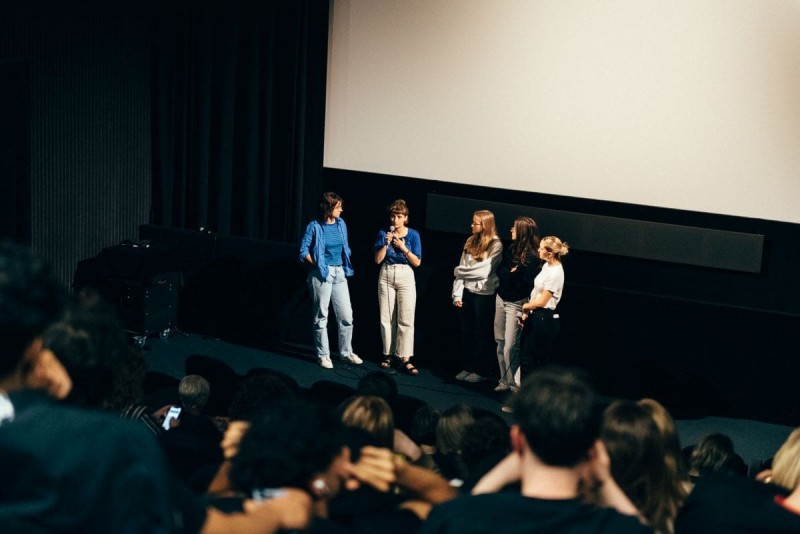 Anna Viola Haderer, Cordula Rieger, Klasse 7B des GWIKU18 Haizingergasse (Foto: Vienna Shorts © Hanna Pribitzer)